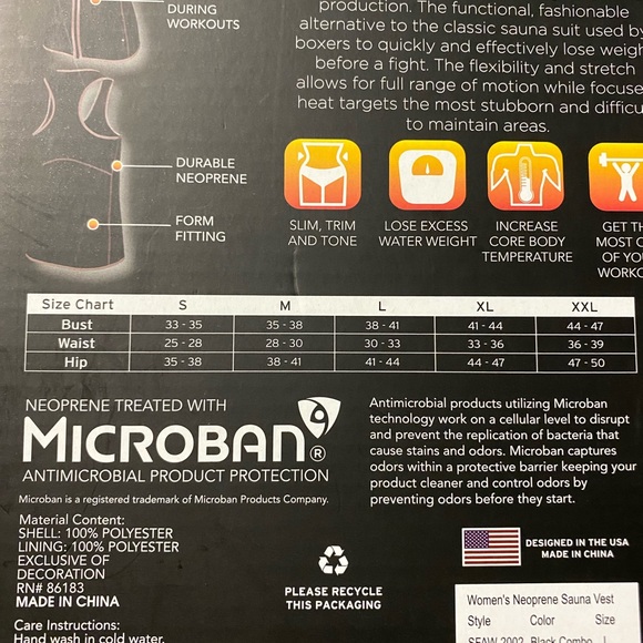 NEW WITH TAGS. Women’s neoprene sauna vest . Size large. - Picture 5 of 6